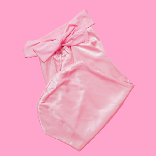 long braid bonnet- pink